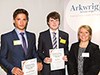 Oren Patel-Champion (left) and Jamie Brown (centre) were presented with their scholarships at a London awards ceremony, accompanied by Karen Cambridge from BINDT
