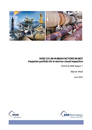 HOIS C21-05 Human Factors in NDT: Inspector portfolio for in-service visual inspection – HOIS-G-066 Issue 1