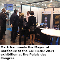 Mark Nel meets the Mayor of Bordeaux at the COFREND 2014 exhibition at the Palais des Congrès Mark Nel meets the Mayor of Bordeaux at the COFREND 2014 exhibition