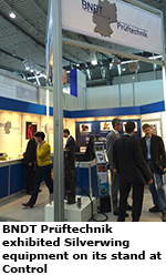 BNDT Prüftechnik exhibited Silverwing equipment on its stand at Control